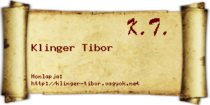 Klinger Tibor névjegykártya
